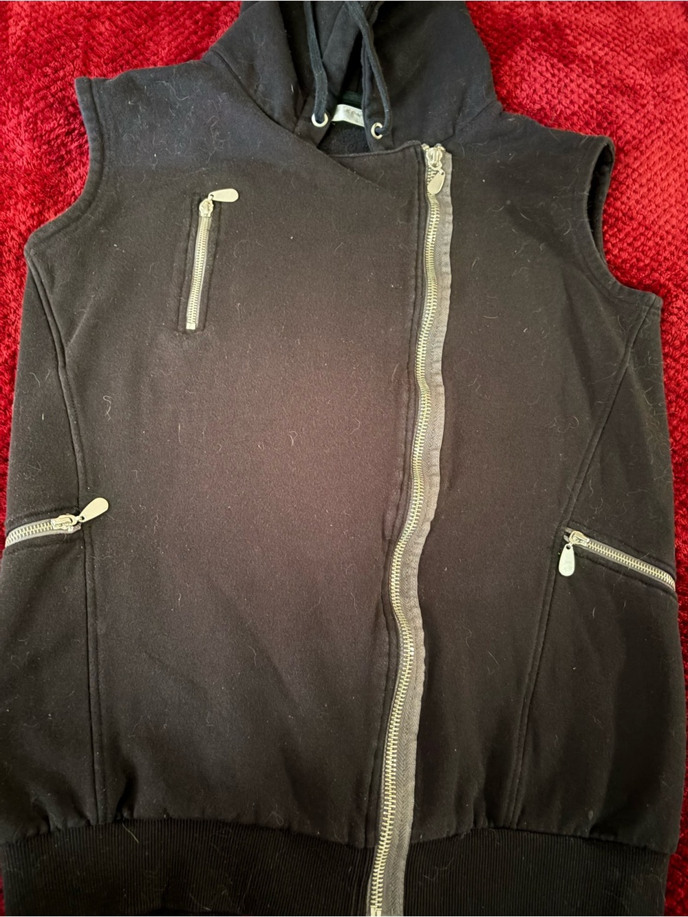 Sleeveless Black Hoodie - Kenar - Picture 3 of 5